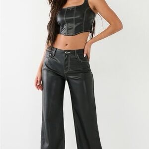True Religion Leila Black High Rise Wide Leg Pants